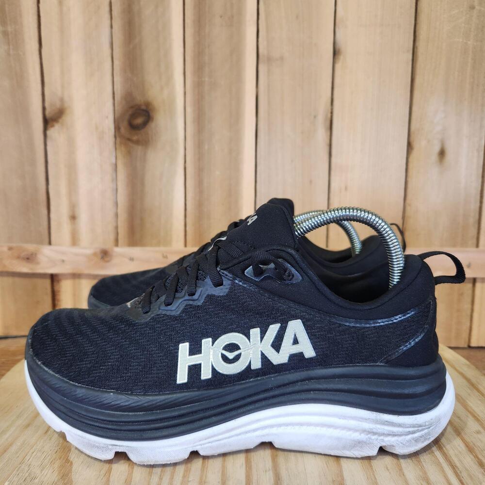 Hoka One One Gaviota 5 Shoes Womens 8 Black Mesh Running Sneakers 1134235 BWHT